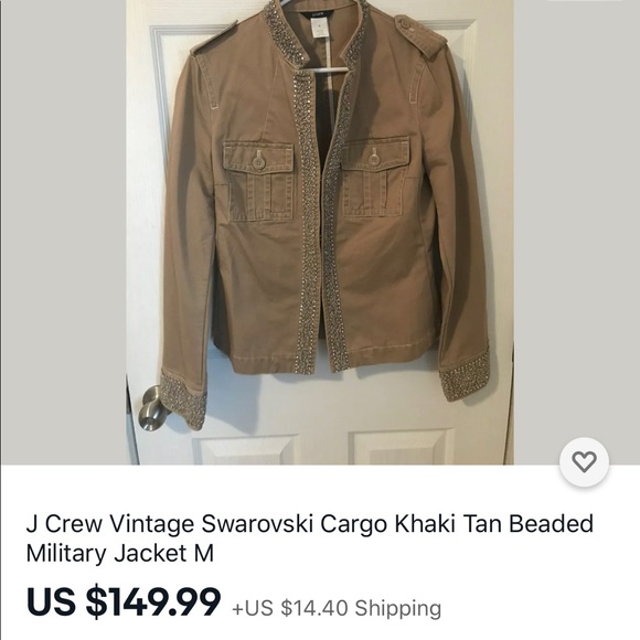 Crystal beaded military jacket J.Crew - Picture 7 of 7